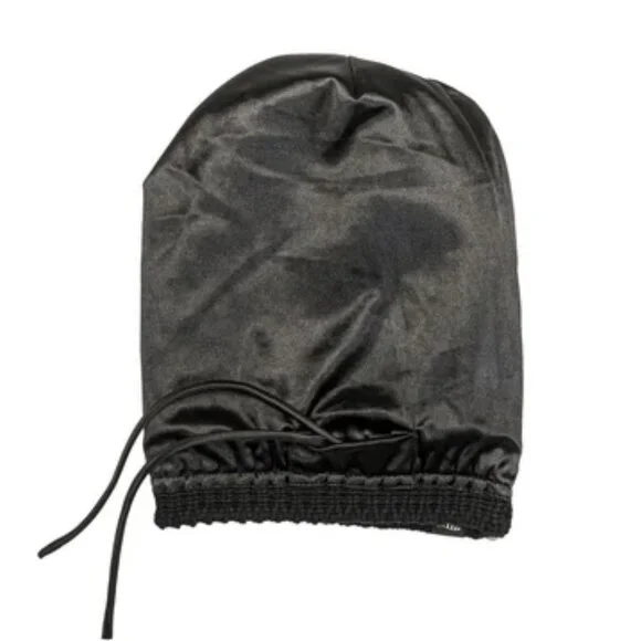 KINApparel Black Slouch Satin Lined Beanie - Picture 7 of 8